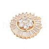Brass Micro Pave Cubic Zirconia with Glass Pendants KK-Q026-15G-2