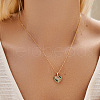 Brass Pave Natural Paua Shell Pendant Necklaces for Women FS-WG5BA91-06-1