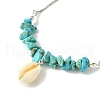 Natural Shell Charms Slider Bracelet BJEW-TA00365-02-2