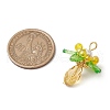 Glass with Round Shell Pearl and Acrylic Charms Pendants PALLOY-MZ00647-04-2