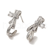 Brass Stud Earrings EJEW-R162-15A-P-1