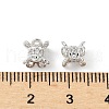 Brass Micro Pave Clear Cubic Zirconia Bead Caps KK-V015-24P-2