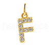 Brass Cubic Zirconia Pendants with Jump Rings FIND-PW0024-09F-1