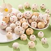 80Pcs 4 Style Natural Wood European Beads WOOD-LS0001-37-4