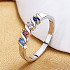 Brass Micro Pave Cubic Zirconia Finger Rings for Women FS-WG973B3-02-1