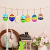 5 Sets 5 Styles DIY Easter Egg Shape Wood Pendant Decorations DIY-CJ0002-18-8