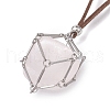 Crystal Holder Cage Necklace NJEW-JN04587-03-5