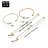 4Pcs 4 Styles Feather & Flat Round Alloy with Crystal Rhinestone Cuff Bangles & Link Bracelets FS-WGEDE23-01-4