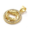 Zodiac Theme Brass Micro Pave Cubic Zirconia Pendants KK-M273-05B-G-2