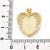 Brass Micro Pave Clear Cubic Zirconia Pendants KK-N268-22G-3