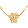 Paw Print Urn Ashes Necklace NJEW-WH0024-01G-1