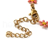 304 Stainless Steel Flower Link Bracelets for Women BJEW-C076-02C-01-3