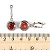 925 Sterling Silver Pave Cubic Zirconia Flat Round Hoop Earrings EJEW-C150-01C-01-5