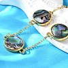 Brass Abalone Shell Link Bracelets BJEW-D315-01G-3
