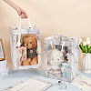Folding Marble Print Paper Gift Bags with Handle and Plastic Visible Window ABAG-WH0038-53-3