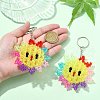 Plastic Beaded Pendant Keychain HJEW-CJC0009-01P-4