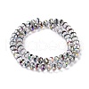 Transparent Electroplate Glass Beads Strands GLAA-F122-04G-3