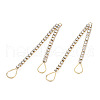 Brass Pave Crystal Rhinestone Chain with Teardrop Big Pendants KK-N216-425-03LG-3