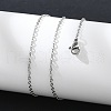 Non-Tarnish 304 Stainless Steel Cable Chain Necklace for Men Women NJEW-K245-014B-4