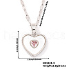 Chic Heart-shaped Brass Clear Cubic Zirconia Pendant Dapped Chain Necklace for Women UE8896-2-1