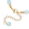 Synthetic Moonstone Round Beaded Bracelets for Women BJEW-JB11915-02-4