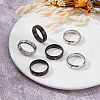 FIBLOOM 6Pcs 6 Styles Sun & Moon & Star 304 Stainless Steel & Stainless Steel Band Rings Set RJEW-FI0001-09-5