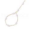 Ion Plating(IP) 316 Surgical Stainless Steel Plastic Imitation Pearl Paperclip Chains Finger Ring Bracelets for Women BJEW-JB11771-5