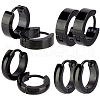 Beebeecraft 4pairs 2 Styles 304 Stainless Steel Hoop Earrings EJEW-BBC0001-44-1