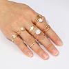 Elegant Vintage 8Pcs Real 18K Gold Plated Alloy Fashion Ring Sets MJ2139-1
