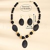 Oval Acrylic Pendant Necklaces & Dangle Earrings Sets FS-WG7A368-01-3