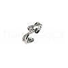 Cross Brass Micro Pave Clear Cubic Zirconia with Plastic Pearl Cuff Rings for Women FS-WG3432A-01-5