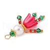 2Pcs Christmas Glass Seed Beaded Human Pendants PALLOY-MZ00785-4