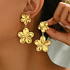 Stylish Stainless Steel Retro Flower Dangle Stud Earrings DL6175-2-1