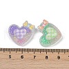 Opaque Resin Heart Cabochons RESI-R465-02-3