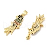 Brass Micro Pave Cubic Zirconia Pendants KK-M325-17A-G-2