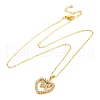 Brass Micro Pave Clear Cubic Zirconia Butterfly Heart Pendant Necklaces for Women NJEW-S438-07D-G-4