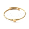 304 Stainless Steel Torque Bangles for Women BJEW-M042-08G-2