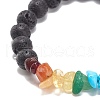 Natural & Synthetic Gemstone Chips Stretch Bracelet with Alloy Cross BJEW-JB08583-8