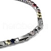 Colorful Glass Tennis Bracelet BJEW-G690-07P-3