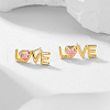 Romantic Valentine's Day S925 Sterling Silver Pink Cubic Zirconia Stud Earrings RW2928-1-1