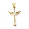 Brass Micro Pave Cubic Zirconia Pendants KK-Q066-40G-01-1
