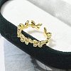 Butterfly Clear Cubic Zirconia Cuff Rings RJEW-G337-15G-3