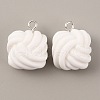 Opaque Resin Pendants RESI-WH0029-24P-04-2