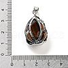 Natural Tiger Eye Teardrop Pendants G-G112-03P-02-3