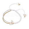 Faceted Bicone Glass with Round Glass Seed Beads Braided Bead Bracelets BJEW-MZ00164-4