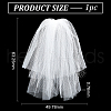 Long Mesh Tulle Bridal Veils with Combs OHAR-WH0021-51-2