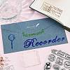 CRASPIRE 4Pcs 4 Styles Retro Stamp Theme Clear Silicone Stamps DIY-CP0009-73-5