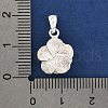 Fine Silver Flower Charms with Bails and 999 Stamp STER-P069-02A-S-3