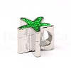 Platinum Plated Alloy Enamel European Beads MPDL-A023-C-3