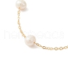 Natural Pearl Beaded Chain Bracelet BJEW-JB09447-2